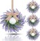 4 PCS Summer Wreath for Front Door Lavender Candle Ring Wreaths Mini Purple Table Centerpieces 9 Inch Floral Wreaths